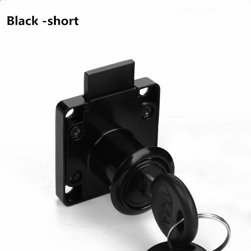 Lade Sloten Met 2 Sleutels Lock Meubilair Hardware Deur Kabinet Lock Voor Bureau Brief Box 3 Kleuren Cam Sloten: Black -short
