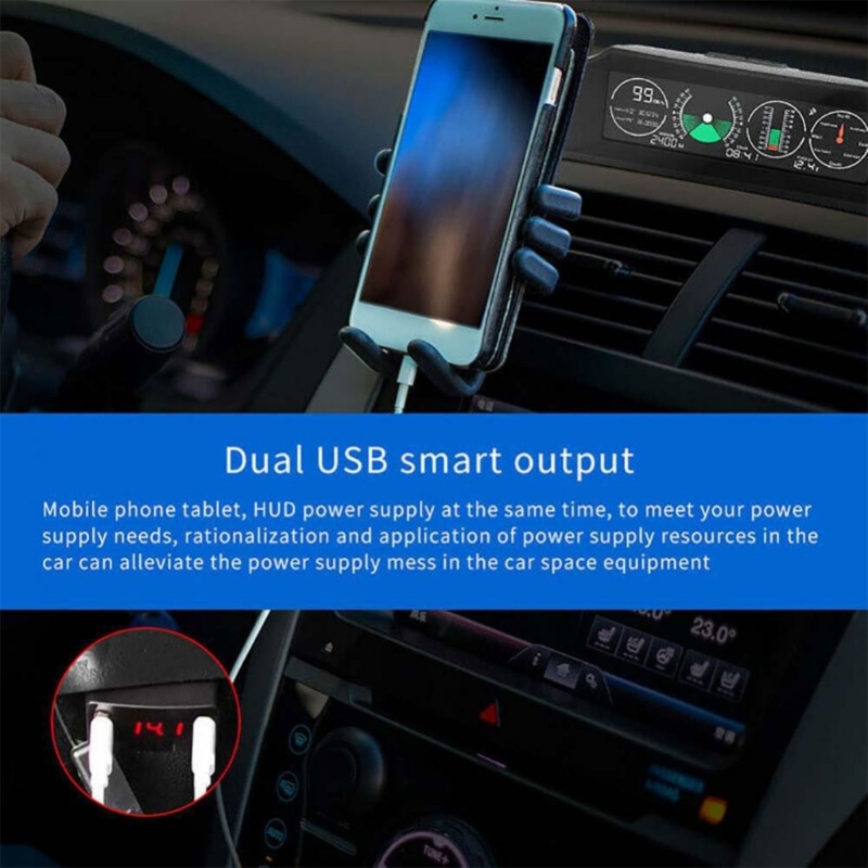 Auto obd Ladegerät mit Spannungs überwachung obd2 Ladegerät geeignet für 12V/24V Modelle Dual-Ausgang USB-Schnitts telle Schnell ladung