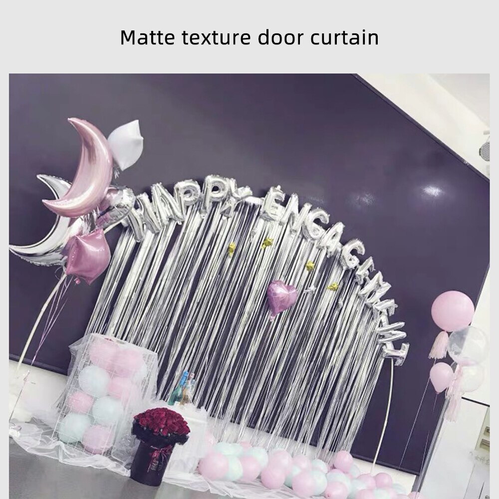 2M Party Backdrop Curtains Glitter Gold Tinsel Fringe Foil Curtain Photozone Birthday Wedding Decoration Adult Anniversary Decor