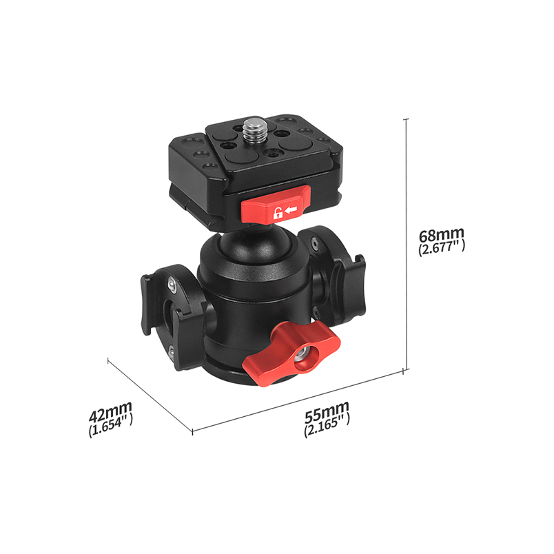 DSLR-Kamera Stativ Kugelkopf mit 1/4 Gewinde Kalt schuh halterung V-Anschluss Schnell wechsel platte für Füll licht Mikrofonst änder maximale Belastung 12kg