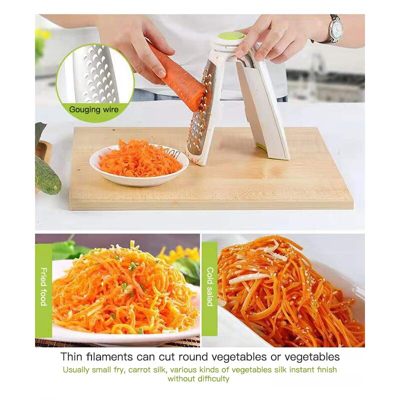 Rallador plegable portátil cortador de verduras de acero inoxidable Cortador Manual cortador de frutas patata pelador de zanahorias rallador de queso