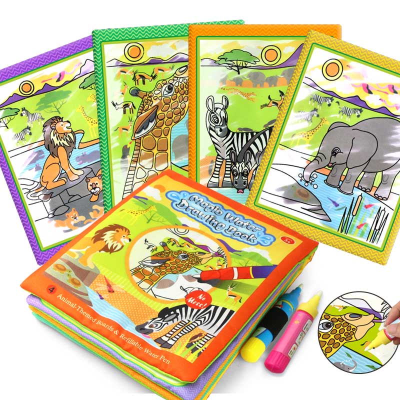 COOLPLAY Acqua Magica Disegno Libro Da Colorare Libro Libro di Doodle & Magic Pen Pittura Tavolo Da Disegno Per Bambini Giocattoli Regalo Di Compleanno: African animal