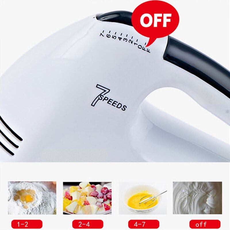 Automatisk 7 -trinns kake eggemikser blender elektrisk stå miksere deig krok visp visp håndholdt mel brød egg visp blender