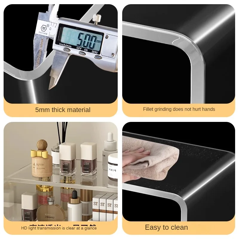 Klare Acryl-Regal, Schreibtisch-Vitrine, Schallwand, Kleiderschrank, Kühlschrank, geschichtete Trennwand, Kosmetik, Spielzeug, Parfüm, Lagerregal