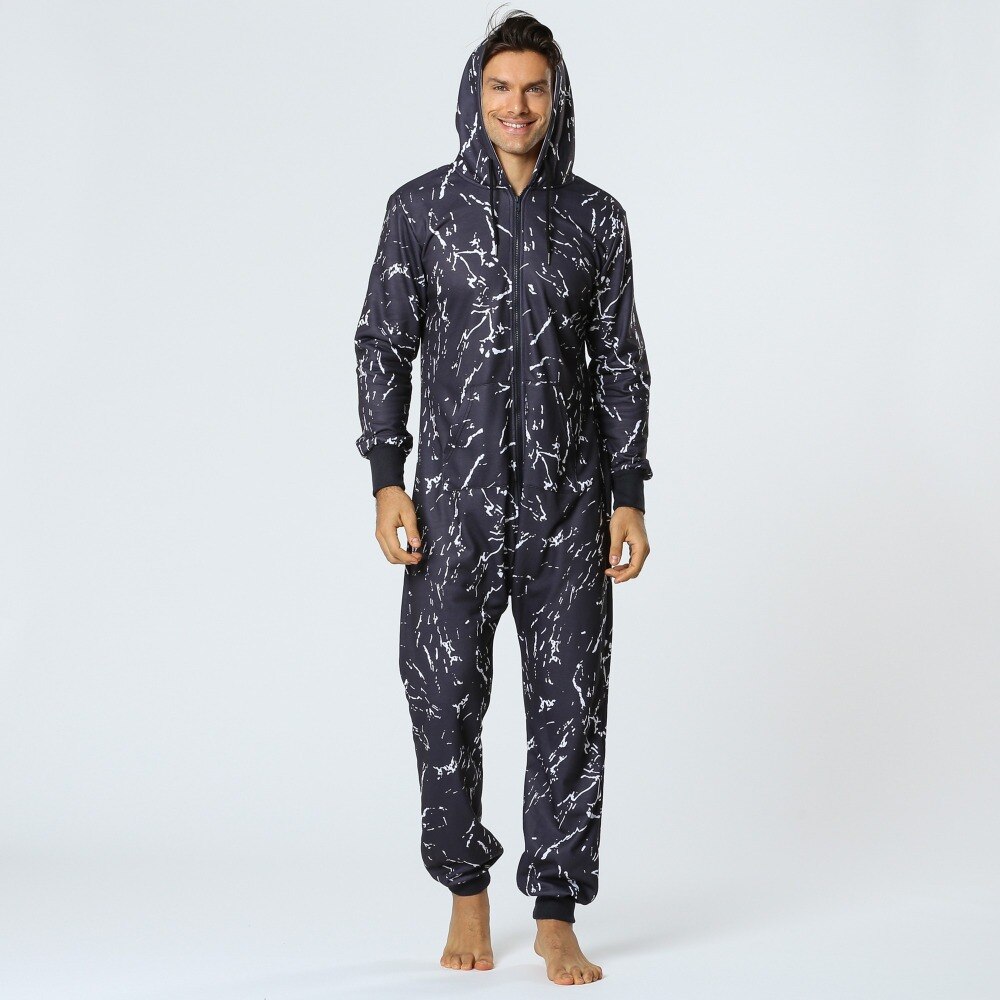 Adults Onesies Pyjamas Men One Piece Warm Soft Pajamas Sleepwear Onesies Sleepsuit Autumn: style 2 / S