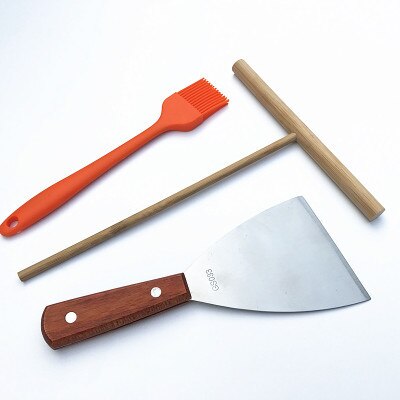Kinesisk frälsare crepe korn pannkaka stekpanna stekt pannkakor kratta skrapa spade grönsak jianbing guozi hamburg pan verktygssats: 18