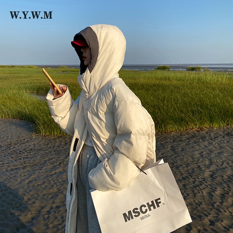 WYWM – veste longue chaude pour femme, Streetwear ample et épais, coupe-vent, parka en coton, longueur aux genoux, collection hiver