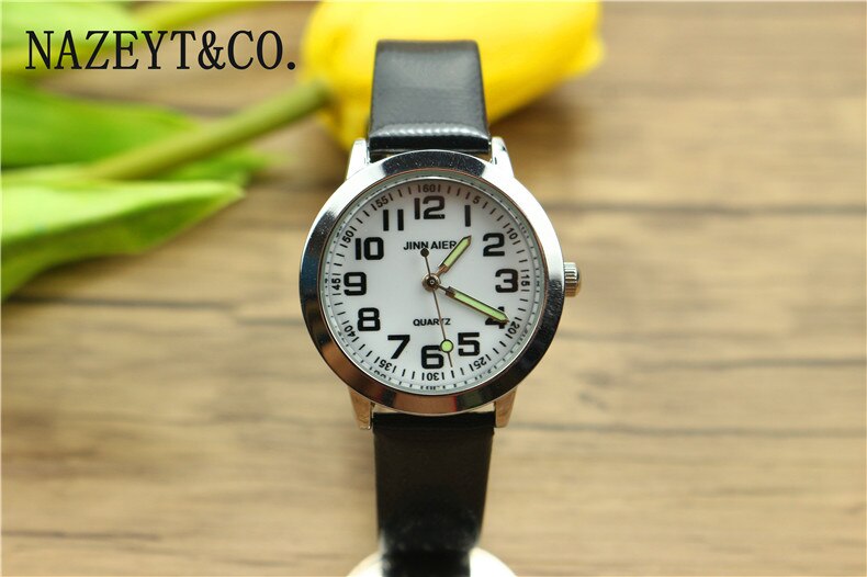 enfants simple visage montre à quartz petits garçons et filles apprendre à temps montre cuir décontractée anniversaire noël horloge: leather  black