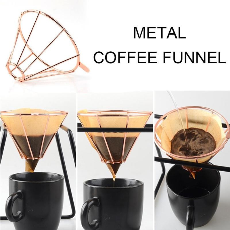 1-2 Cups Permanent Coffee Filter Dripper Engine Style Coffee Drip Filter Cup Pour Over Coffee Maker Stainless Steel