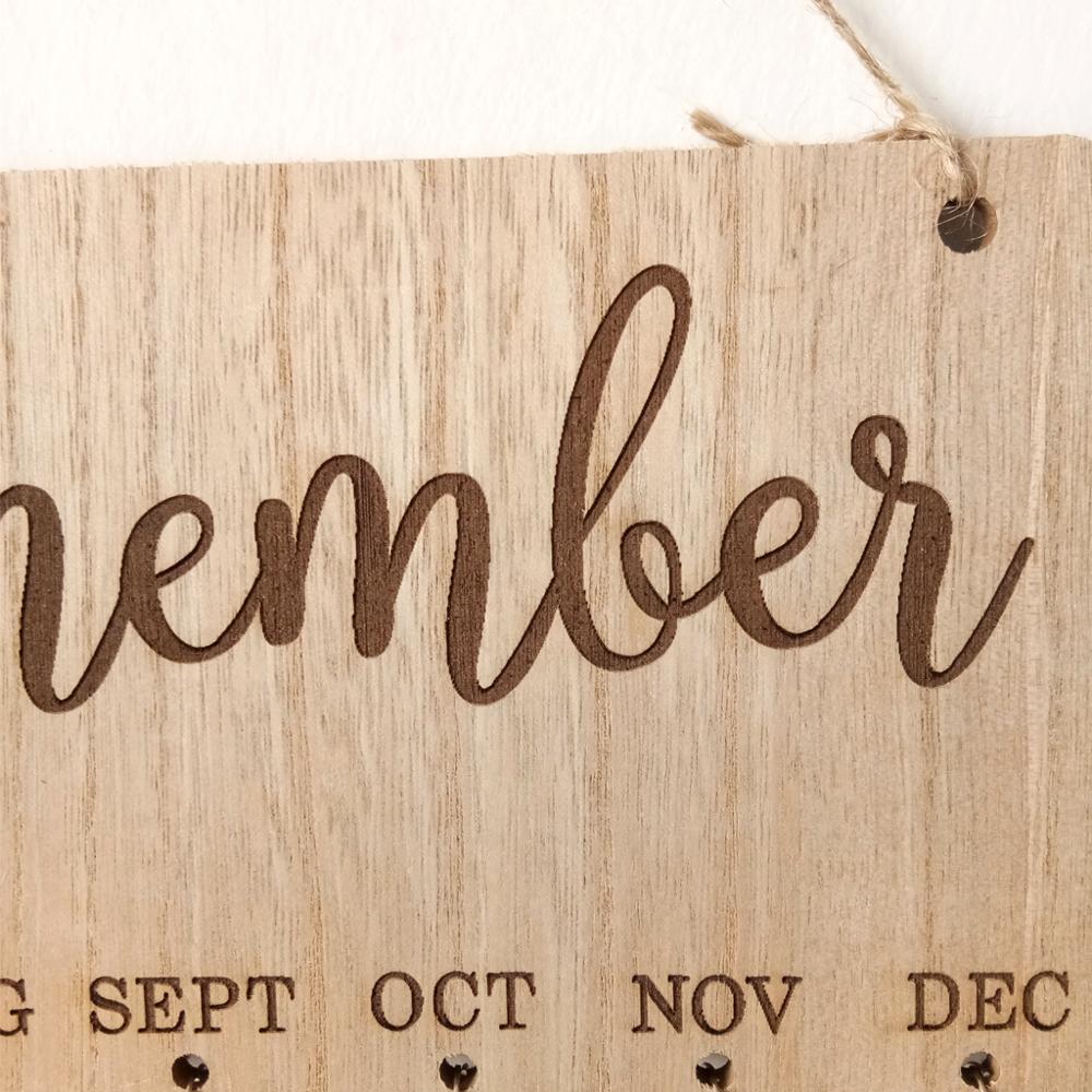 Birthday Anniversary Reminder Calendar Tracker Days to Remember DIY Wooden Board Plaque Craft Home Wall Hanging Party Decoration