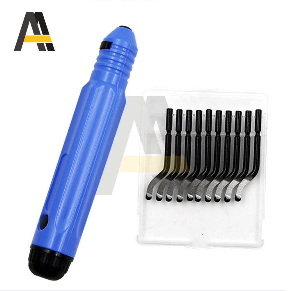 Håndtag grat metal reparation afgratning værktøjssæt 11pc afgratningsbit roterende afgratningsblade fjerner håndafgratet til træ plast