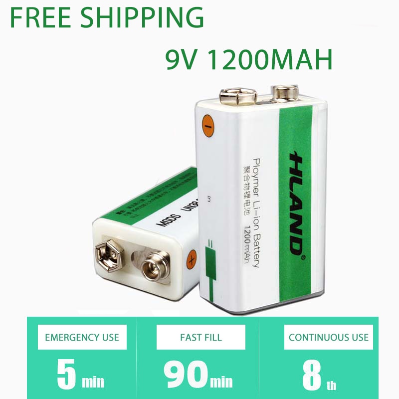 USB cycle charging battery 9V 1200mAH is suitable for camera and other series of electronic products+USB charging cable