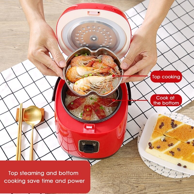 1.2L Mini Electric Rice Cooker Intelligent Automatic Household Kitchen Cooker 1-2 People Small Smart Appliances Cooking Tools