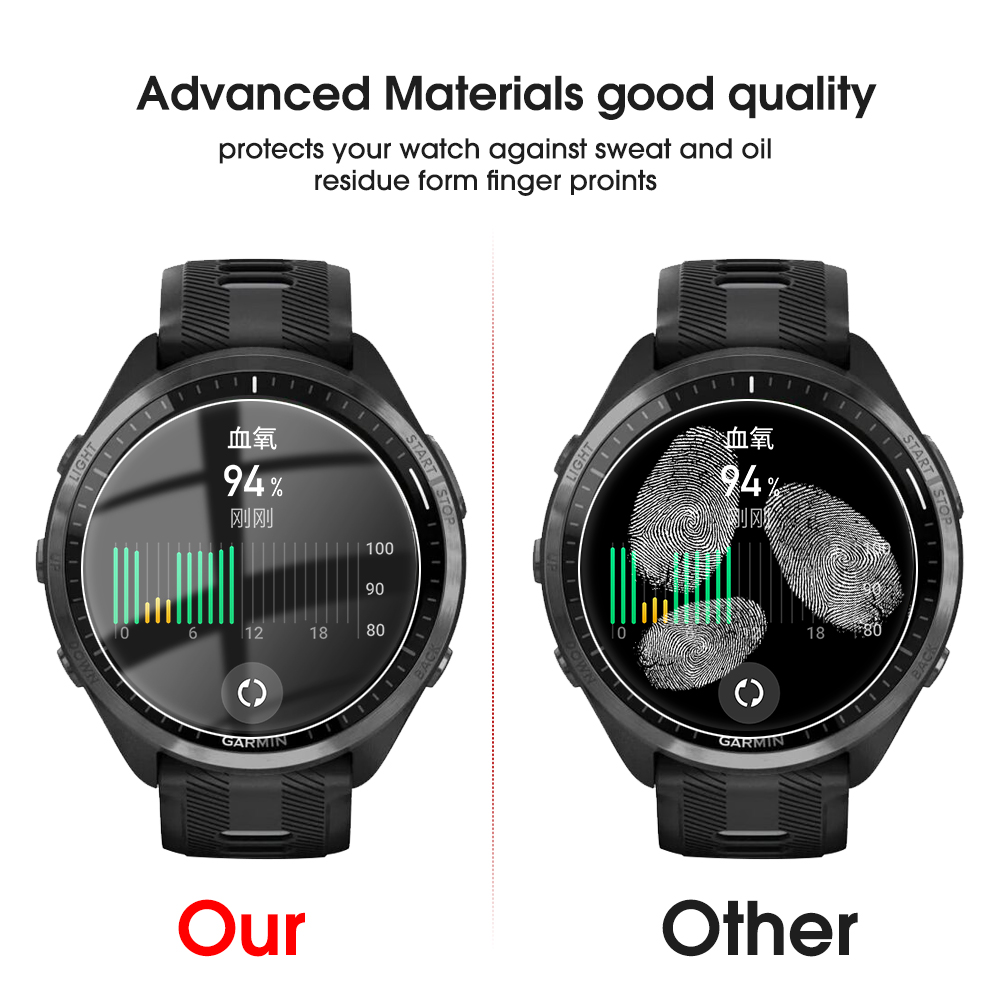 Vidro temperado para garmin forerunner 965 955 945 935 735xt 165 265 255 265s 255s protetor de tela de relógio filme de vidro anti-arranhões