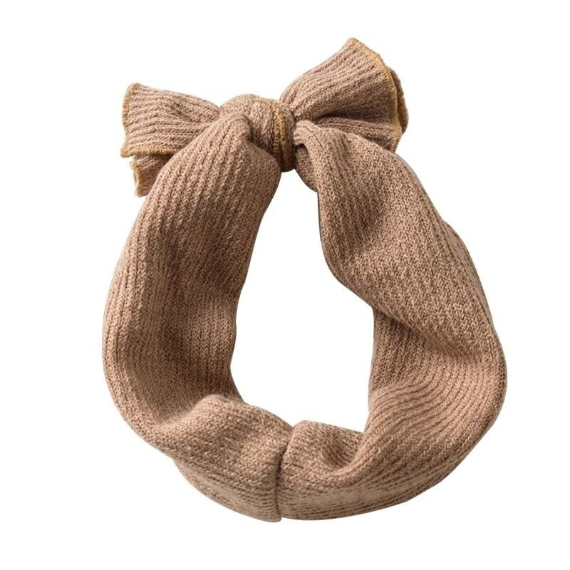 Baby Meisjes Peuter Leuke Grote Hoofdband Hoofddeksels Katoen Blends Haar Boog Accessoires Kids Hoofddeksels: licht kaki