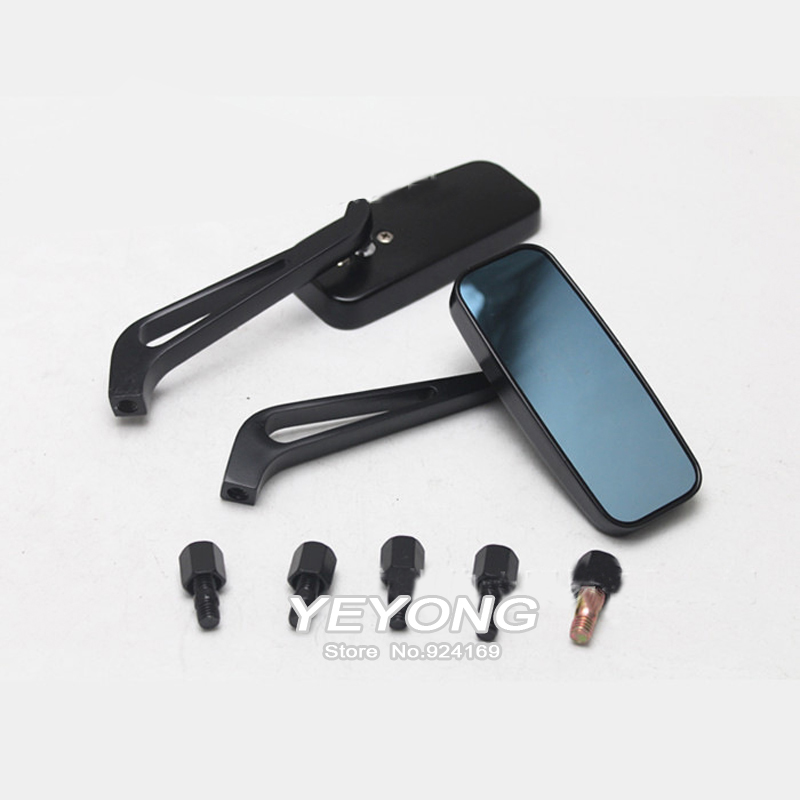 1 Paar Motorcycle Spiegel Moto Fiets Achteruitkijkspiegel Achteruitkijkspiegels Legering Motorfiets Achteruitkijkspiegels 8Mm/10Mm Blauw, p-115