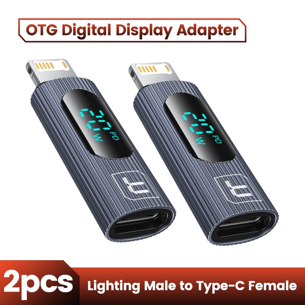 Toocki USB 2.0 wyświetlacz OTG Adapter PD 20W szybkie ładowanie błyskawicy męskie do typu C złącze żeńskie dla iPhone 15 14 13 konwerter: YELLOW