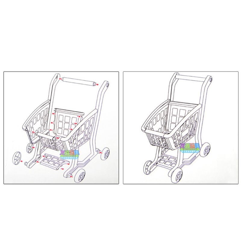 Carrito de compras para niños, juego de comida, tienda de simulación para niños, juguete Push Along Y4QA