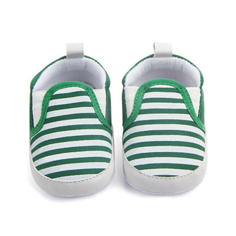 Mærke barnevogn nyfødt småbørn baby piger drenge børn spædbarn first walkers stribede klassiske sko loafers afslappet bløde sko