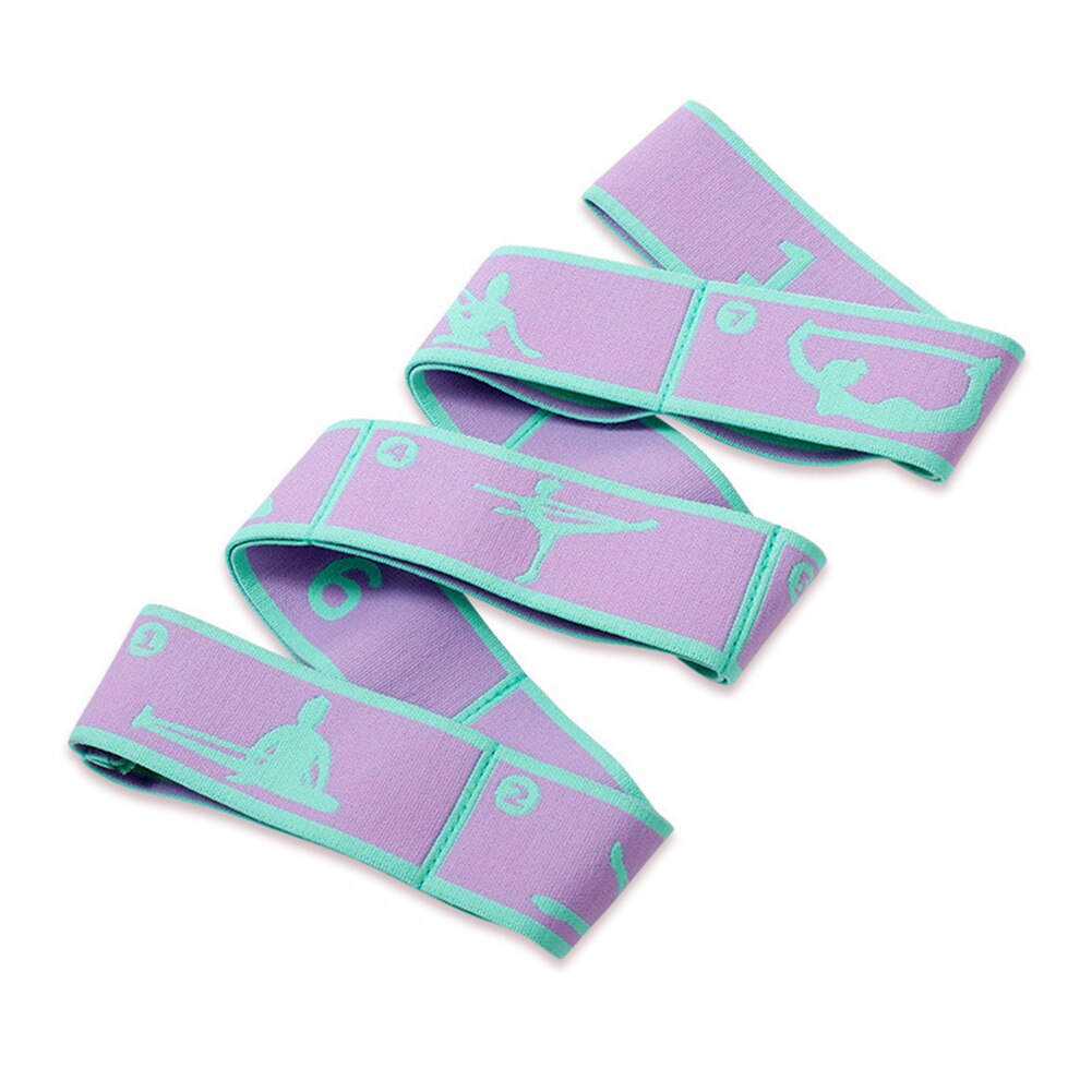 Yoga Extra Stretch Training Riem Beginner Volwassen Kid Latin Dance Elastische Band Oefening Band Stretching Pilates Accessoires: Purple Cyan