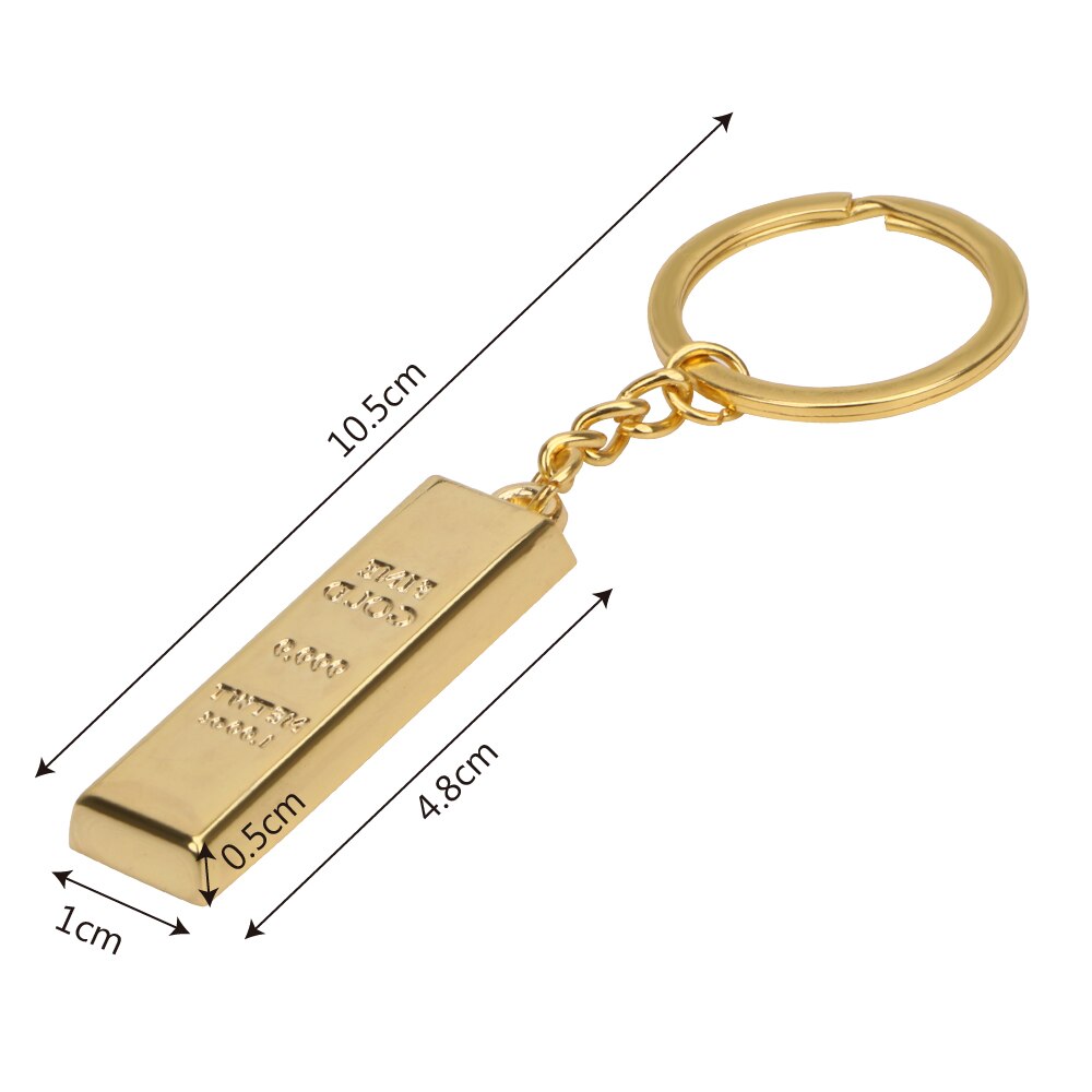 Gold Bar Keychain Car Keyring Key Chain Bullion Key Rings Auto Pendant Auto Accessories Metal Key Holder