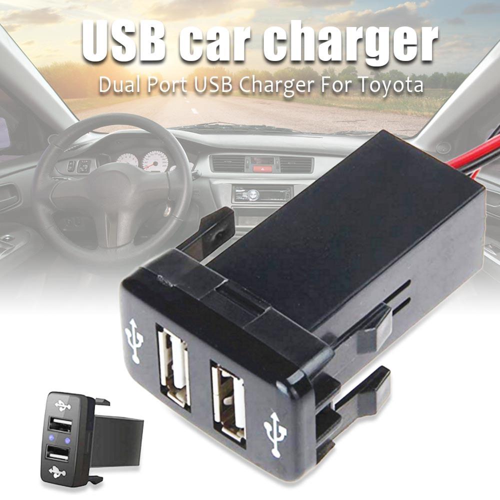 Auto Dual USB Port Charging Car Charger Double Socket For TOYOTA