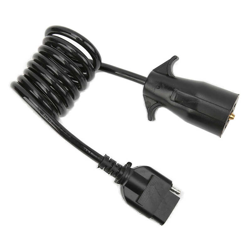 7 To 5 Way Trailer Connector 7 Way Round To 5 Way Pin Spiral Trailer Connector Adapter Plug Spiral for Trailers for