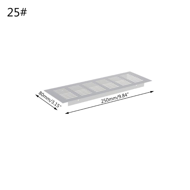 Multi størrelse aluminiumslegering lufthul perforeret plade webplade ventilationsgitter: 25cm