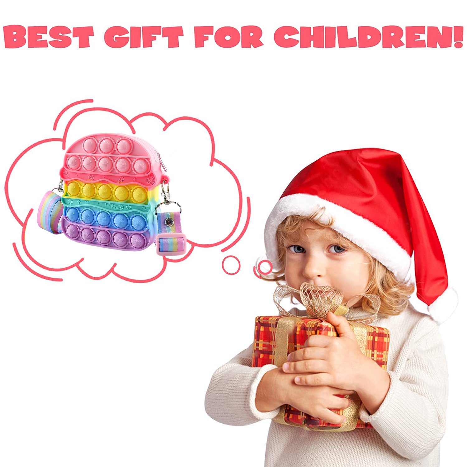 Hamburger popits taschen, pop push it handtasche für mädchen, kawaii fidget spielzeug umhängetasche schultertasche silikon fidget handtasche symomok