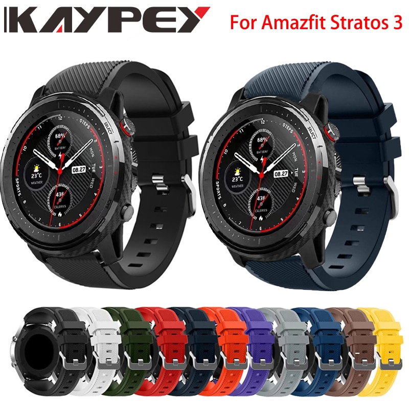 Correa de silicona colorida deportiva de 22MM para Huami Amazfit Stratos 3 correa de repuesto para Amazfit Stratos 3 2/2S PACE Smart Watch