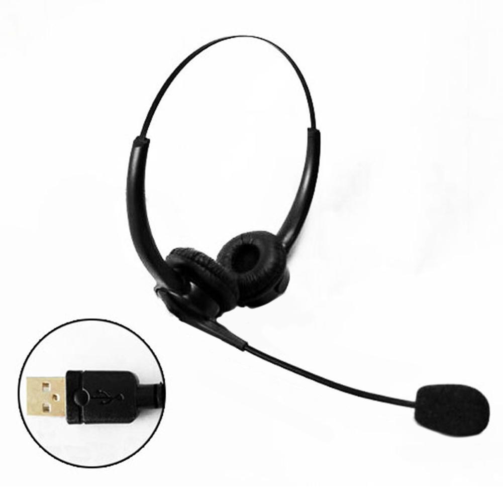 HT103U USB Headset with Microphone Noise Cancelling Computer Wired Headphone for Call Center Skype Chat