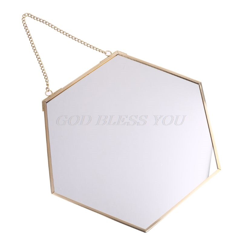 Nordic Hexagon Muur Opknoping Spiegel Goud Kaptafel Make Spiegels Badkamer Slaapkamer Decoratie Supplies: 15cm
