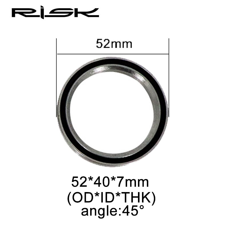 RISK 1pcs Bicycle Headset Bearing Steel MTB Mountain Bike Internal/Integrated/External Headsets Bearing Cycling Supplies Silver: 52mm-1pcs