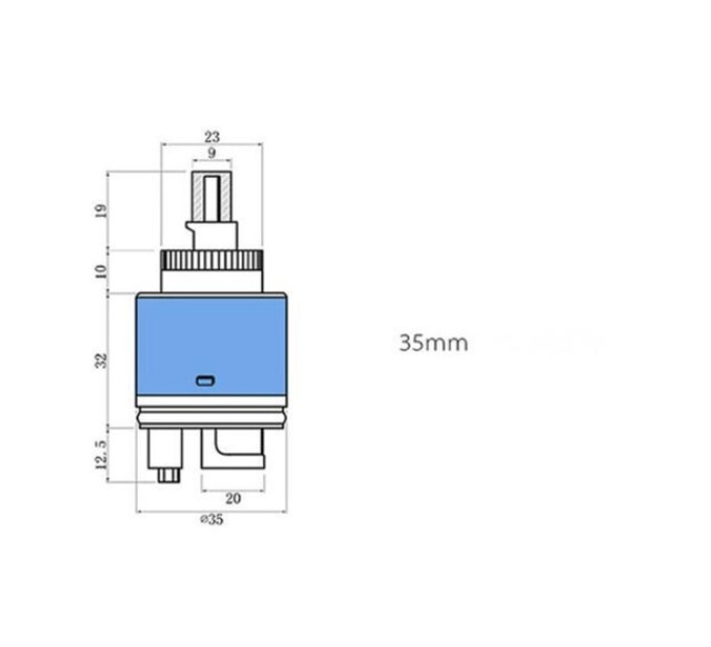 1Pc 35Mm/40Mm Waterbesparende Vervanging Keramische Spool Sedal Water Mengkraan Kraan Cartridge Keuken Badkamer Kraan vervangen Deel: high leg 35mm