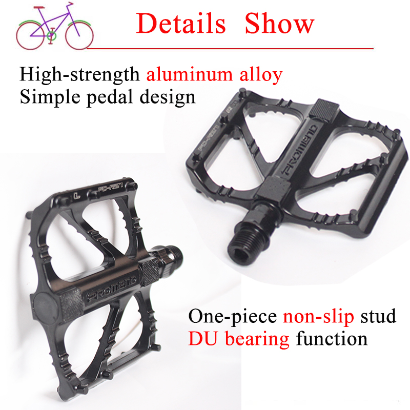 PROMEND Bicycle Pedals Anti-slip DU Bearing MTB Pedal Ultralight Road Bike Pedal Wide Platform R29 M27 Pedals Bike Accessories