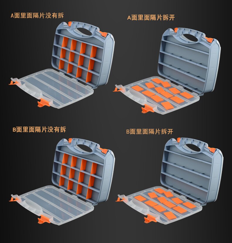 Repair Portable Tool Box Organizer Cabinet Waterproof Plastic Tools Box Caixa Organizadora Screw Storage EA60GX