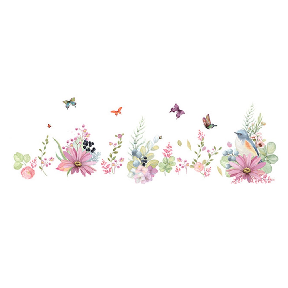 Pegatinas para la pared de hermosas flores, pájaros, mariposas, calcomanías de decoración para el dormitorio cálido, pegatinas de decoración para el hogar
