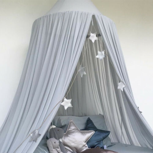 Kids baby bed canopy bedcover myggenet gardin sengetøj kuppel telt værelse indretning