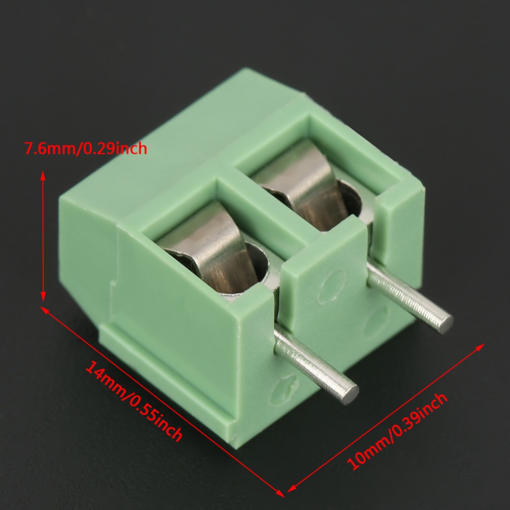 50 stks/set 2 Pin 5mm Pitch Groene PCB Universele Schroef Blokaansluiting 2PinTerminal Block Connector