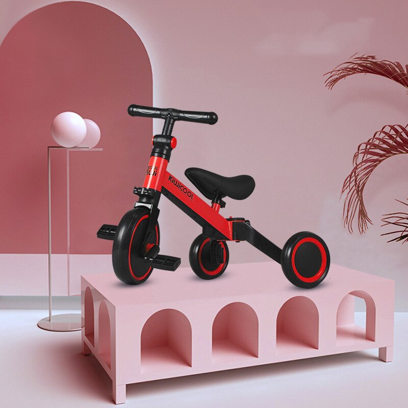 Drie-In-een Kinderen Driewieler Baby Scooter Opvouwbare Loopfiets Speelgoed Fiets 3 Wiel Fiets Baby fiets Peuter Auto