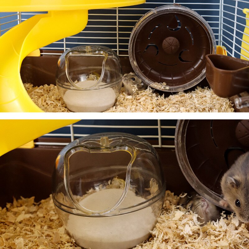 Hamster husdjur genomskinlig plast toalett sand handfat badrum byta och tvätta tillfällig förvaring mini sköldpadda hus lätt att rengöra