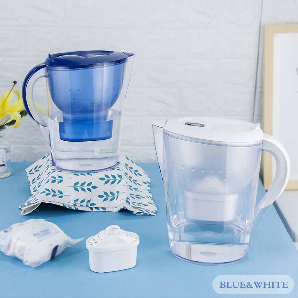 Water Filter Jug Kettle With Refill Filter Cartridge Activated Carbon Water Kettle Home Office Drinkware Purifier