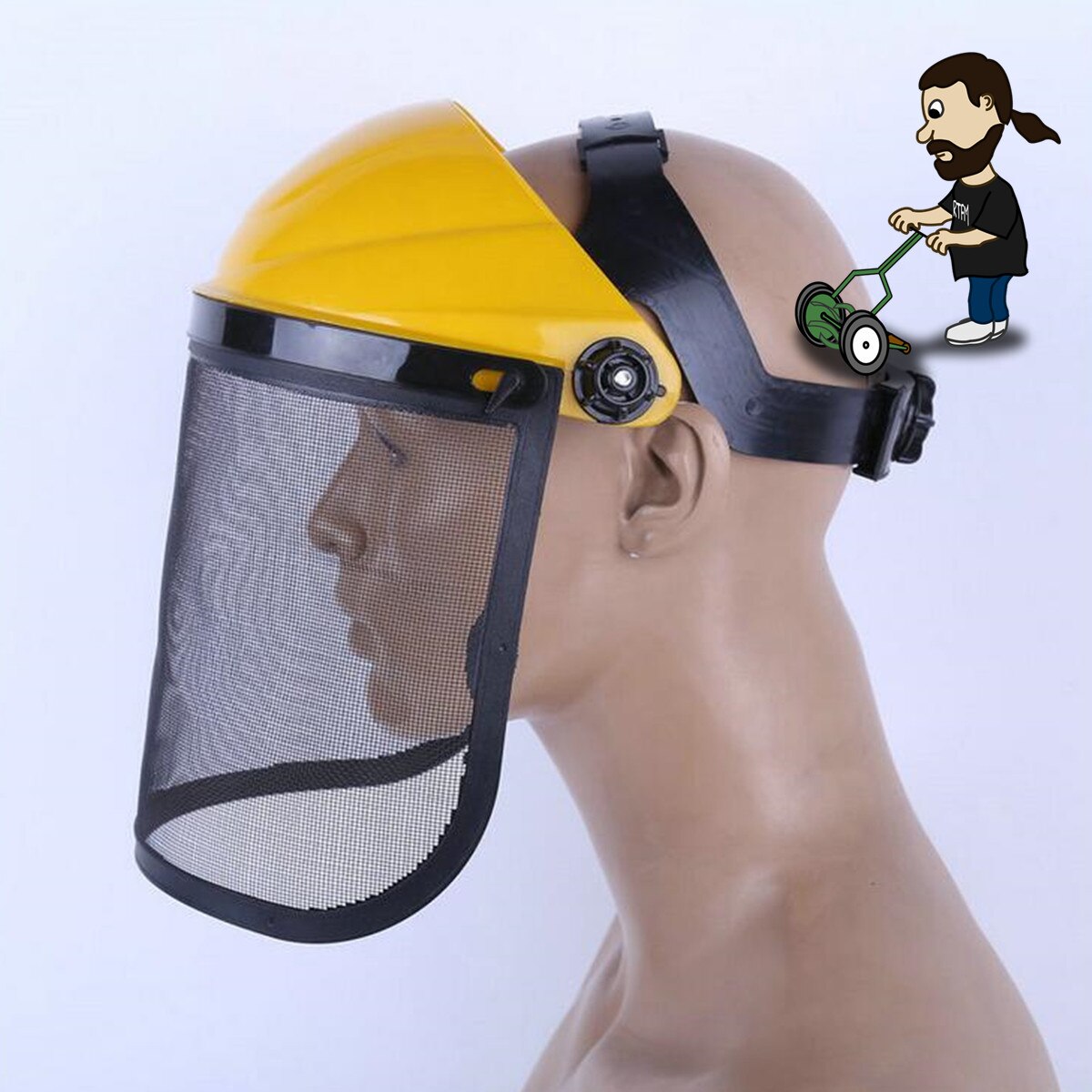 Casco de seguridad con visera de malla para desbrozadora de registro, máscara de protección forestal para cortacésped, tapa protectora forestal