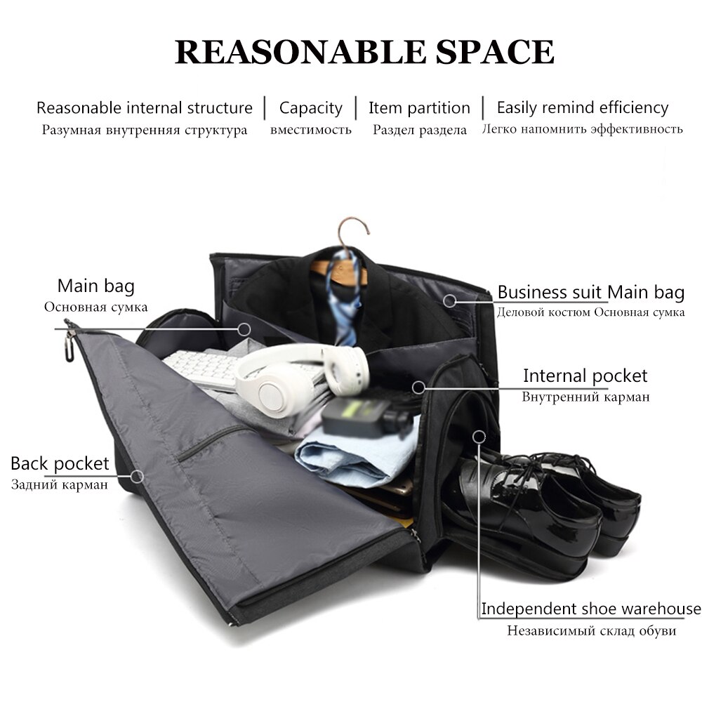 Markroyal Oxford Bussiness Reistas Met Schouderriem Plunjezak Carry Op Opknoping Koffer Kleding