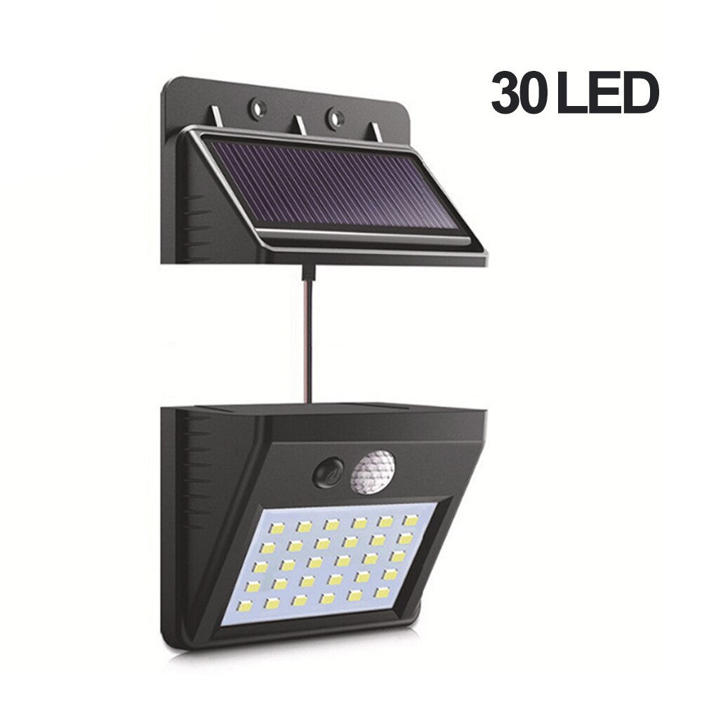 Junejour LED Wall lamp Night Light Separable Solar Panel Outdoor Motion Sensor/Night Sensor Solar light For Garden #1108: 30 LED