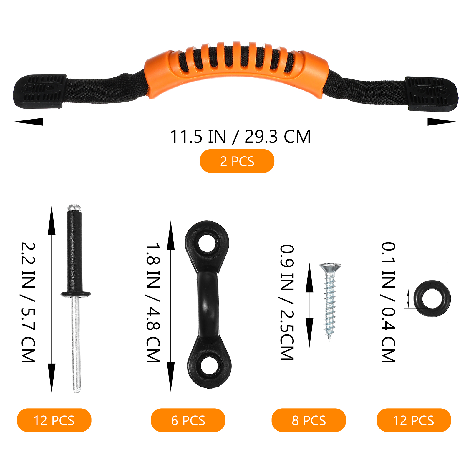 2 Stück Griff Kajak Griffe Hardware Kit Seiten halterung tragen ersetzen für Kanu Boot PVC Meer