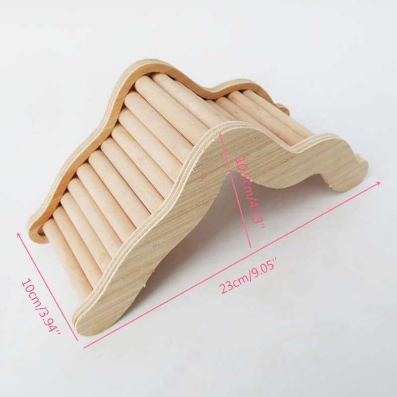 Hamster Climbing Ladder Hideout Wooden Wavy Ramp Bridge for Guinea Pigs Hedgehog Mouse Sugar Glider Squirrel Chipmunk
