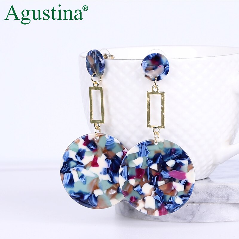 Agustina Acrylic earrings jewelry blue earrings women earrings geometry long earring bohemian earings luxury boho: A14