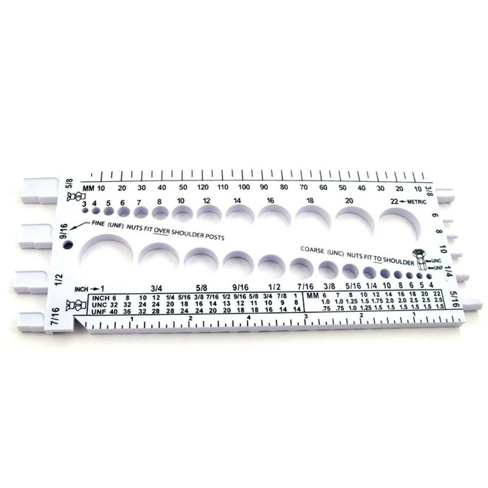 Metric Size Nut Gauge Portable Imperial Standard Bolt Gauges Inch Metric Thread Male Female Gauge Screw Size Measuring Ruler: Gold