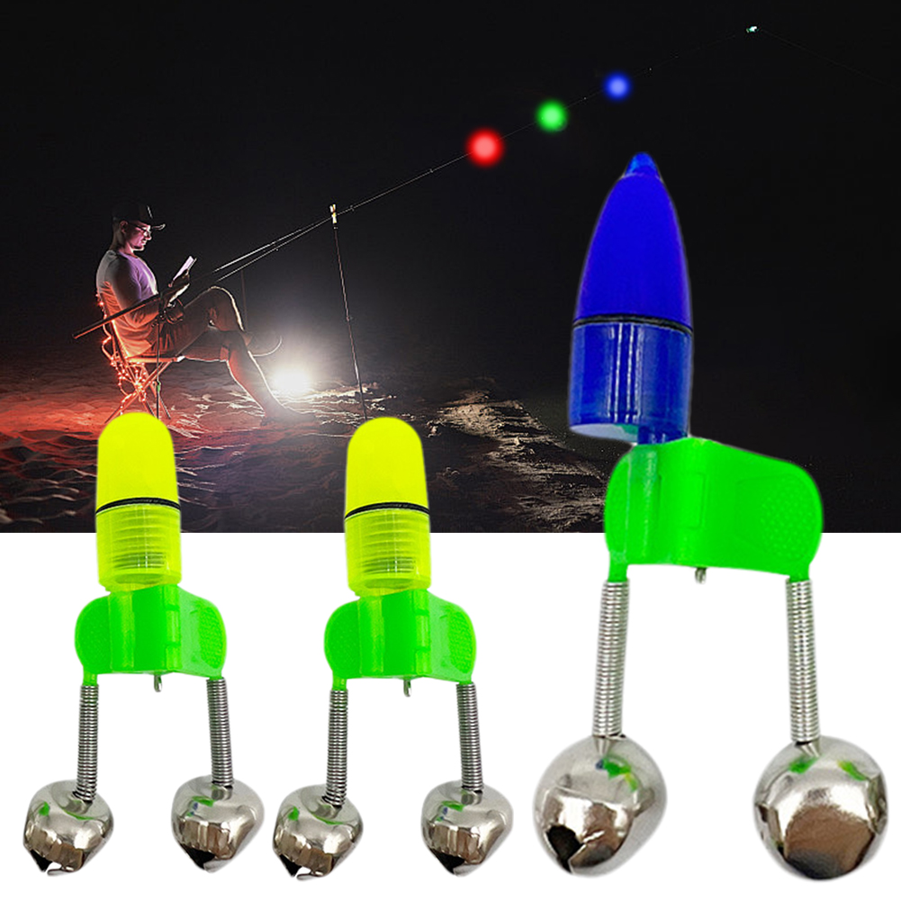 Cascabeles de pesca, caña de pescar nocturna, cebo para morder, luz de alarma, sonajero de pesca, picador de caña, accesorio de pesca de advertencia, 1-4 Uds.